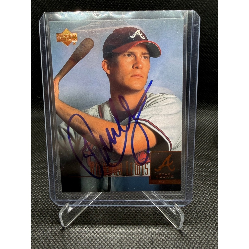 2001 Upper Deck Richard Lewis Atlanta Braves Star Rookie Signed Card 19 M528